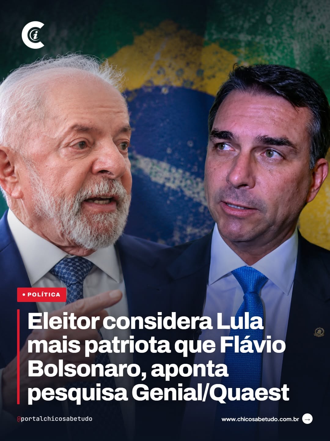 Leia mais sobre o artigo Lula bate Flávio Bolsonaro e lidera todos os cenários em pesquisa inédita feita por instituto dos EUA